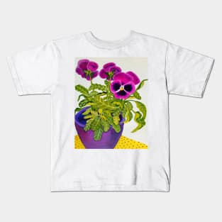 Pink Pansies Kids T-Shirt